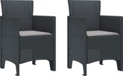 vidaXL Scaun pentru Grădină 2 pcs Antracit Dimensiune: 53 x 49 x 85 cm