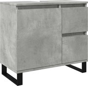 vidaXL Dulap de chiuvetă baie, gri beton, 65x33x60 cm, lemn prelucrat