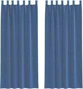 vidaXL Perdele Voile cu Bucle 2 buc Albastru Regal 140x260 cm