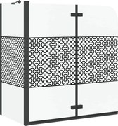 vidaXL Încercuire pentru baie Geometric Manual Negru 120 x 67 x 129 cm