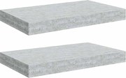 vidaXL Rafturi de perete suspendate 2 buc. gri beton 40x23x3,8 cm MDF