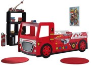 Această combinație CARBED constă din patul NEW FIRE TRUCK și salteaua asortată.