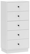 HOMCOM Comoda Sideboard cu 5 sertare Comodă din lemn în stil modern 47 x 29 x 95 cm Alb | Aosom Romania