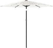 vidaXL Umbrelă soare de grădină stâlp din oțel, alb 223x223x213cm