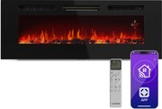 Klarstein Șemineu electric inteligent Galeras Smart, 2 setări de temperatură, 16 - 30°| Iluzia flăcării LED, Opțiune de conectare IOT