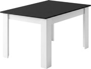 Masa de sufragerie neagra cu picioare albe MADO 120x80