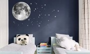 Autocolant decorativ de perete - luna cu stelele 71 cm