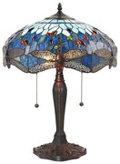Endon 64089 - Lampă de masă Tiffany DRAGONFLY, 2xE27/60W/230V, Ø 41 cm