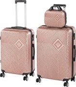 TraveLux Pro XVII set valiză rulantă aur roz