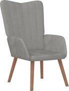 vidaXL Scaun de relaxare, gri deschis, catifea