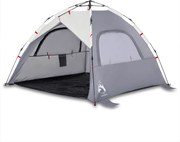 vidaXL Cort camping 3 persoane gri impermeabil setare rapidă