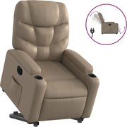 vidaXL Fotoliu rabatabil electric cu ridicare, cappuccino