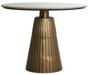 Masă de dining în culoarea bronz/în culoare naturală rotundă cu blat cu aspect de marmură ø 100 cm Rianne – Light & Living
