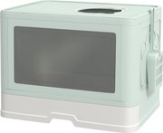 PawHut Litieră de nisip pentru pisici cu Capac, Intrare Dublă, Sertar, Lopățică, Verde | Aosom Romania