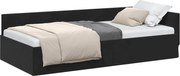 vidaXL Cadru de pat colțar cu headboard Negru 80 cm x 200 cm Catifea