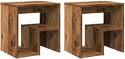 vidaXL Noptiere, 2 buc, lemn învechit, 40x30x40 cm, lemn prelucrat