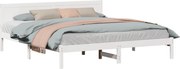 vidaXL Cadru de pat Alb 200 x 200 cm Lemn masiv de pin