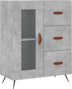 vidaXL Servantă, gri beton, 69,5x34x90 cm, lemn compozit