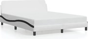 vidaXL Cadru de pat, Dover, alb/negru, 160x200 cm, piele ecologică
