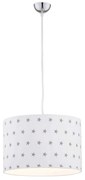 Lustra/Pendul pentru camera copii MAGIC alba cu stele gri