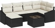 vidaXL Set de masă pentru grădină cu pernă 7 pcs Maro și Crem
