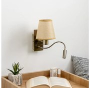 Lampă LED de perete Brilagi NUBILA 1xE27/25W/230V + LED/3W alamă/maro deschis