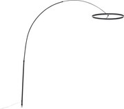 Lampă de podea arcuită de design neagră, incl. LED cu dimmer în 3 trepte - Anello