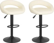 vidaXL Scaune de bar, 2 buc., crem, catifea