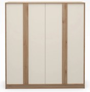 Șifonier crem/în culoare naturală cu aspect de lemn de stejar 180x197,5x53 cm Dennis – Marckeric