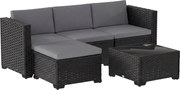 Outsunny Set Modular de Grădină din Rattan cu Perne, Canapea de Colț Gri, 5 Piese | Aosom Romania