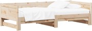 vidaXL Pat de zi extensibil natural 180 x 200 cm Lemn de pin masiv