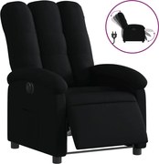 vidaXL Fotoliu rabatabil electric, negru, material textil