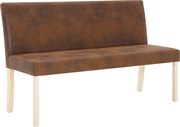 vidaXL Bancă, maro, 139,5 cm, piele întoarsă ecologică