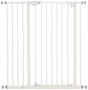 PawHut Poarta pentru Caini cu 4 Suruburi Reglabile si Banda Adeziva, Poarta de Siguranta din Metal si Plastic, 86x104.1 cm, Alb | Aosom Romania