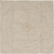 vidaXL Covoare de zonă Pătrat Natural și Alb 120 x 120 cm Iută