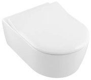 Set vas WC rimless suspendat, Villeroy&amp;Boch Avento, DirectFlush, cu capac slim inchidere lenta, 37x53cm, 5656RS01