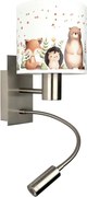Brilagi - Lampă LED flexibilă BOBO 1xE27/25W/230V + LED/3W, crom mat/alb/cu motive animale