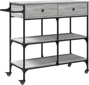 vidaXL Cărucior de bucătărie, gri sonoma, 105x42x95 cm, lemn prelucrat