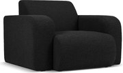 Fotoliu negru cu tapițerie din stofă bouclé Molino – Micadoni Home
