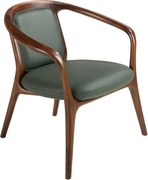 Scaun cu brate LUX design italian, Piele Sintetica Verde Inchis