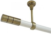 Galerie tavan fara inele CYLINDRU /25 - alb/aur antic (Alege marime: 120 cm)