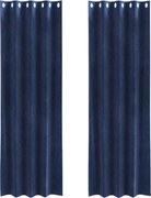 vidaXL Perdele opace 2 pcs Albastru închis 140 x 225 cm Catifea