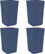 vidaXL Jardiniere de grădină, 4 buc., albastru gri, 32,5x32,5x57 cm, PP