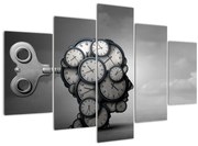 Tablou artistic cu cu cap și ceas (150x105 cm)