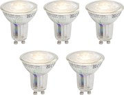 Set de 5 becuri LED GU10 50 reglabile 3,9W 450 lm 3000K Longlife