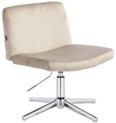 HR150CROSS Scaun Latte din Catifea cu Bază Cromata