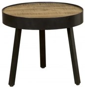 Masuta de cafea rotunda din lemn si metal 54x54x48 cm maro/negru