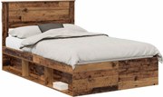 vidaXL Cadru de pat Lemn vechi 135 x 190 cm Lemn de pin masiv