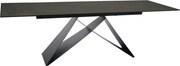 Masa extensibila WESTIN, maro/negru, sticla/ceramica/metal, 160/240x90
