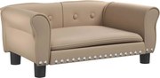 vidaXL Pat de câini, cappuccino, 70x45x30 cm, piele ecologică